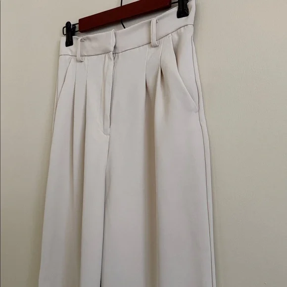 French Connection Cream Wide-Leg Trousers - Picture 6 of 15